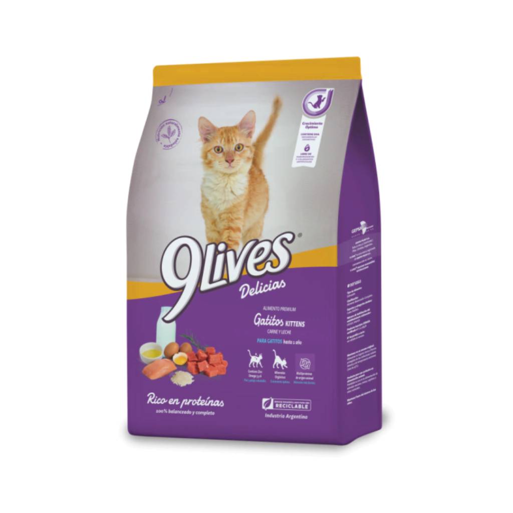 Alimento 9 Lives Gatitos (carne y leche)