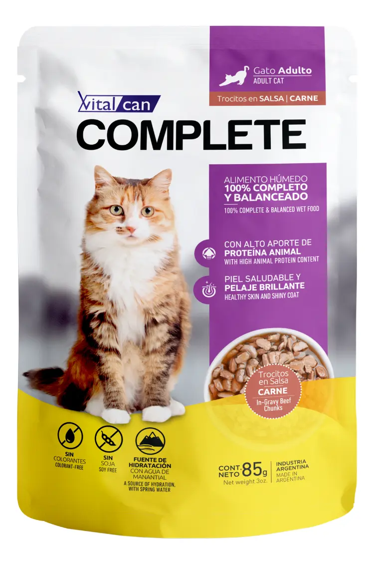 Alimento Vital Can Gatos Adulto Pouch x 12 unid 1kg