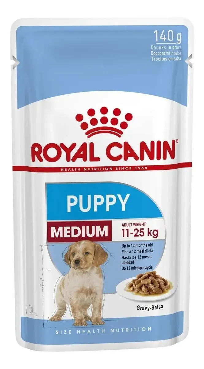 Alimento Royal Canin Perros Cachorro Medium Puppy (10*140g) 1.4kg
