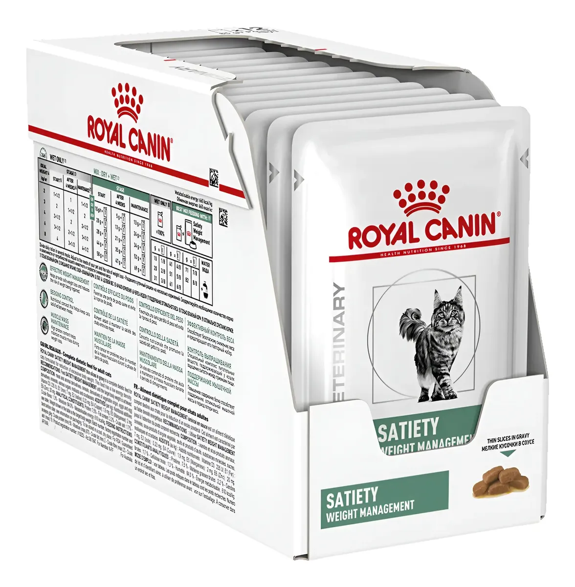 Alimento Royal Canin Gatos Medicado / Necesidades especiales Satiety Feline WM pouch (12*85) 1.02kg