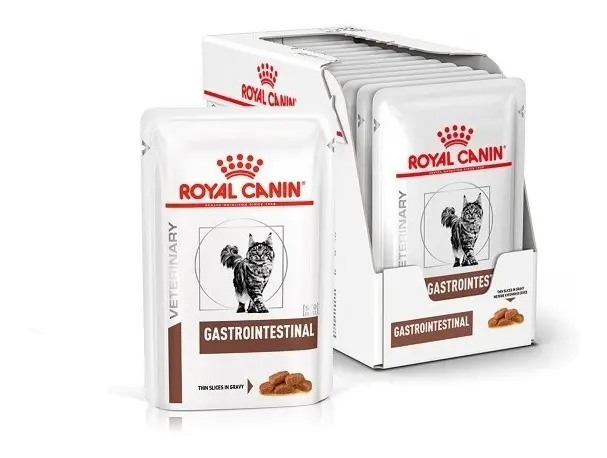 Alimento Royal Canin Gatos Medicado / Necesidades especiales Gastrointestinal pouch (12*100g) 1.02kg