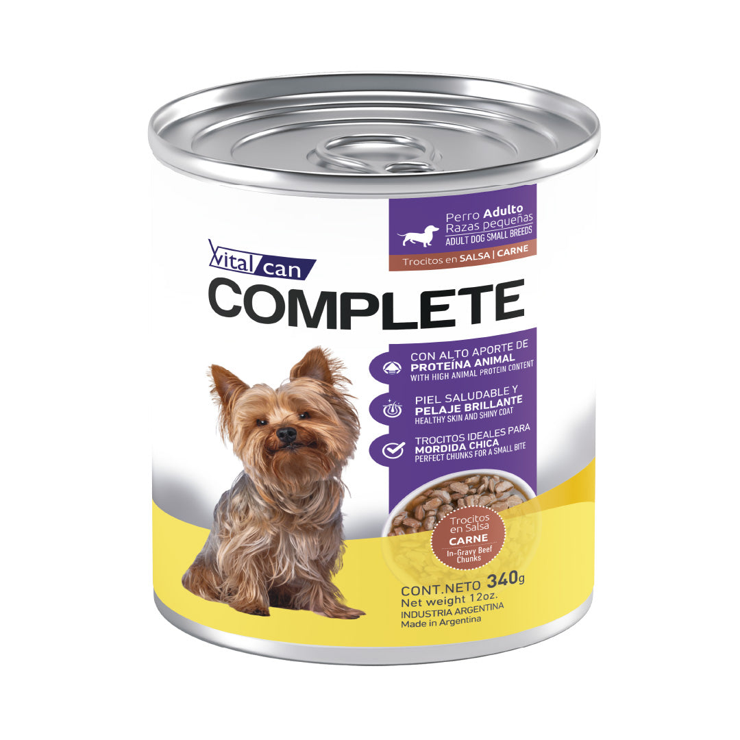 Lata Complete Perro Adulto Pequeño Carne – 340gr