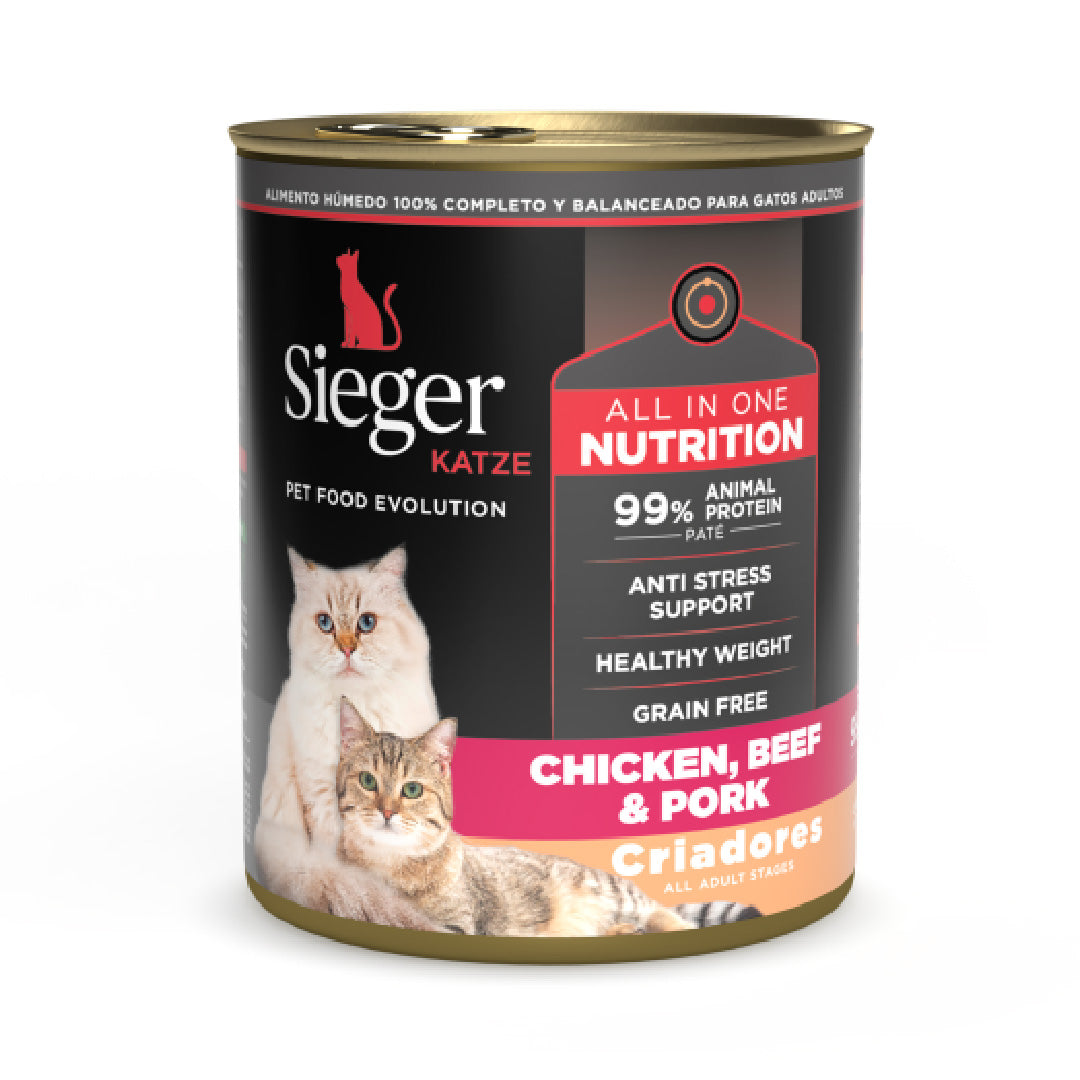 Lata Sieger Katze Criadores Gato Adulto Pollo Carne Cerdo – 340gr