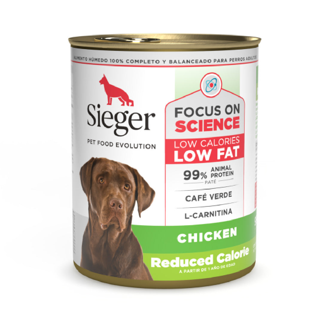 Lata Sieger Perro Adulto Bajas Calorías Pollo – 340gr