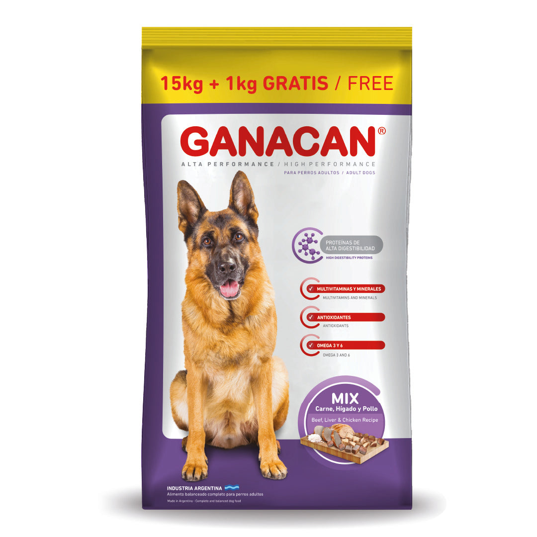 Alimento Ganacan Perro Mix Carne Higado Pollo