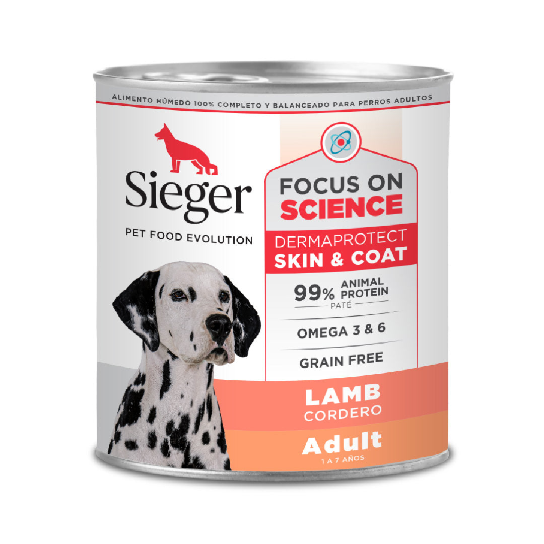 Lata Sieger Perro Adulto Dermaprotect Cordero – 340gr