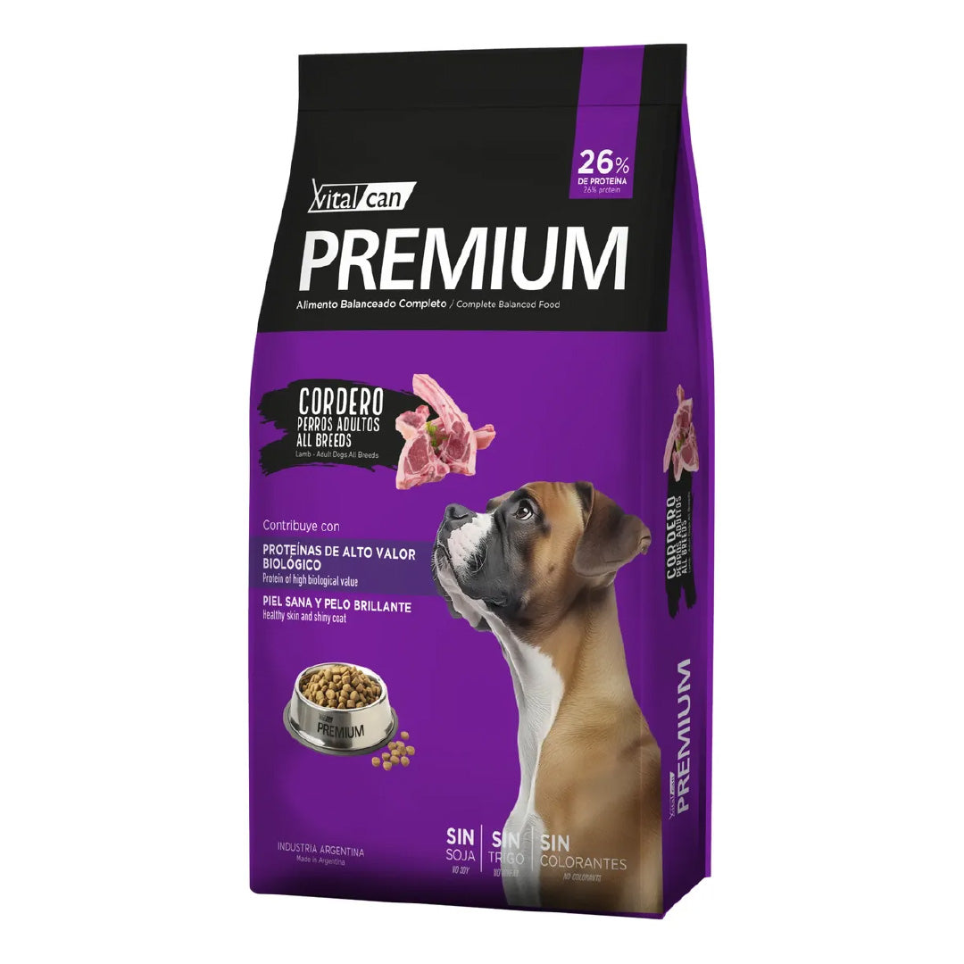 Alimento Vitalcan Premium Perro Adulto Cordero 20+2kg