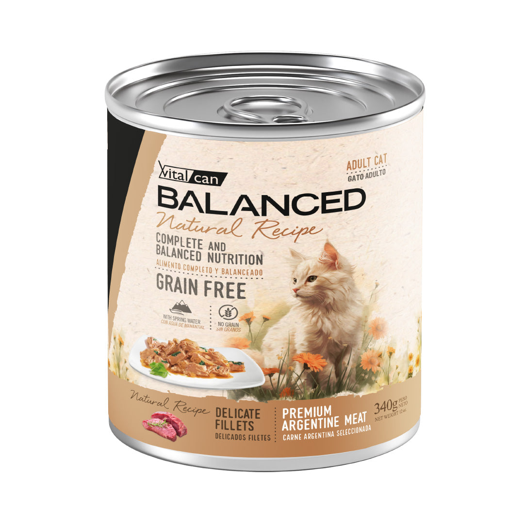 Lata Balanced Gato Adulto Filetes Carne – 340gr