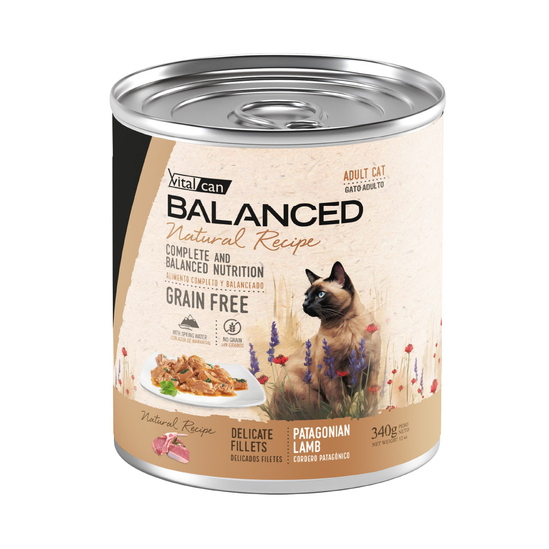 Lata Balanced Gato Adulto Filetes Cordero – 340gr
