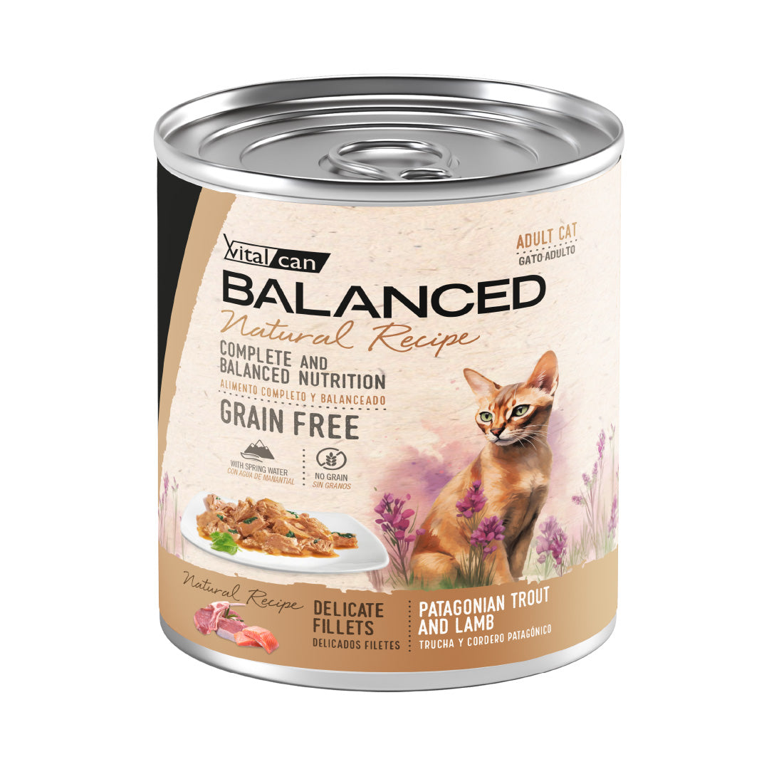 Lata Balanced Gato Adulto Filetes Trucha y Cordero – 340gr