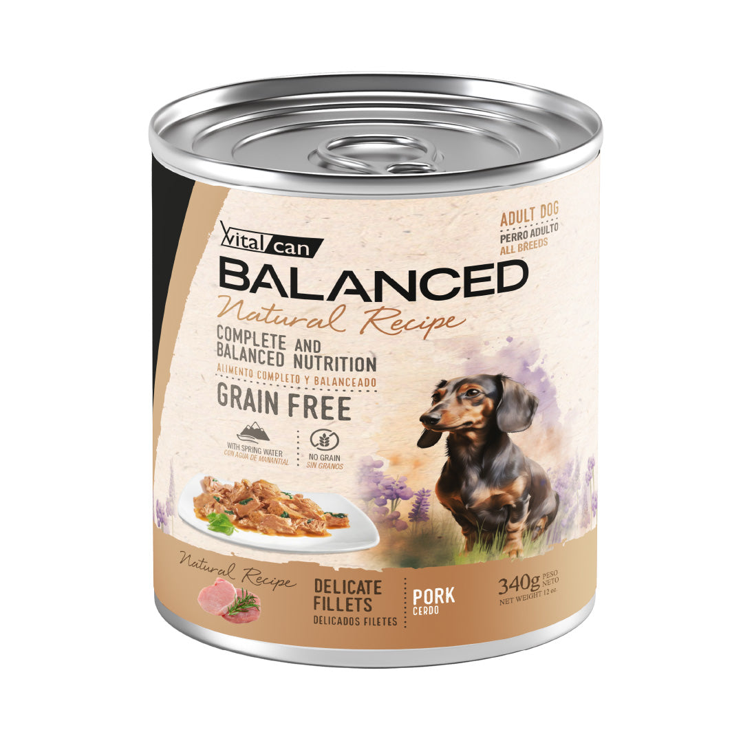 Lata Balanced Perro Adulto Filetes Cerdo – 340gr