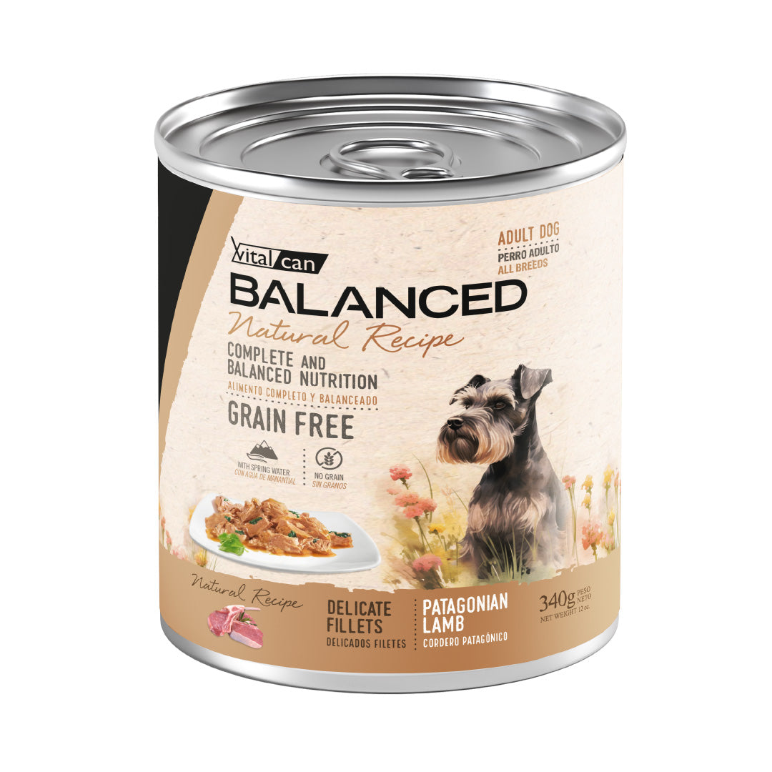 Lata Balanced Perro Adulto Filetes Cordero – 340gr